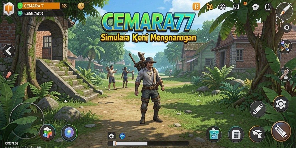 Screenshot gameplay CEMARA77 yang menggambarkan simulasi kehidupan yang menyenangkan.
