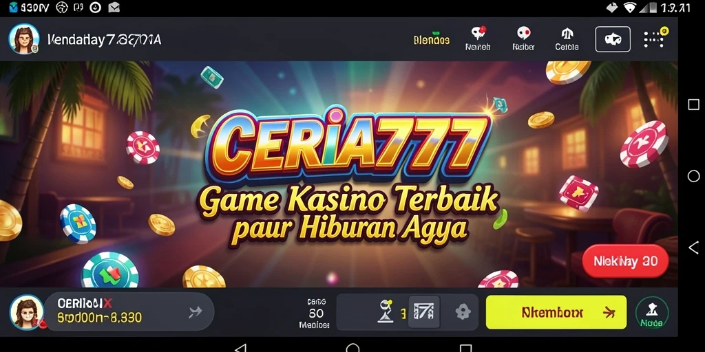 Screenshot menunjukkan gameplay menarik di CERIA777 dengan fitur kasino yang mendebarkan.