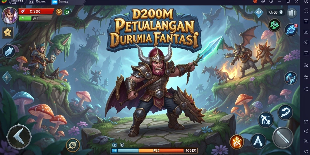Tampilan gameplay D200M dengan karakter dalam aksi petualangan.