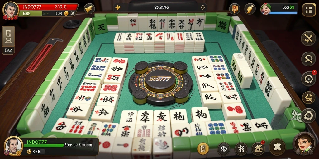 Tampilan gameplay INDO777 dengan desain Mahjong yang menarik.