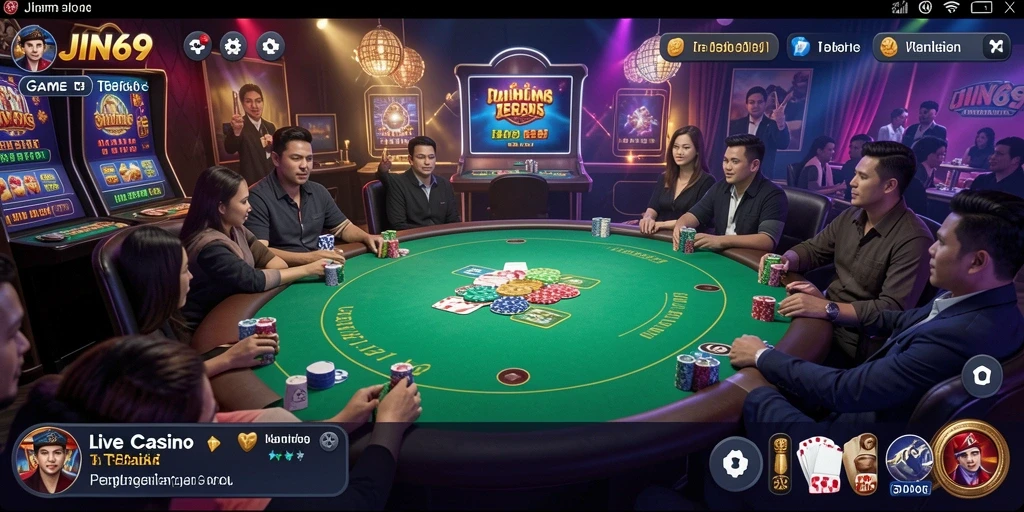 Tampilan gameplay menarik dari JIN69 dalam permainan Live Casino.