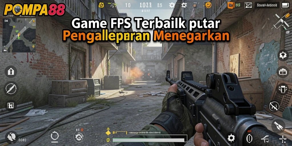 Screenshot dari gameplay POMPA88 yang penuh aksi FPS.