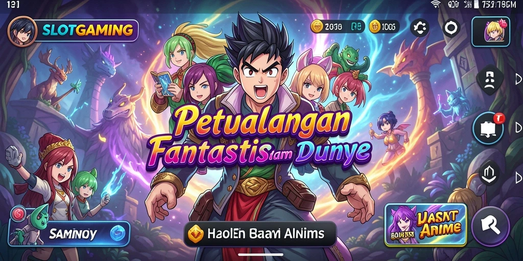Tampilan gameplay SLOTGAMING dengan karakter anime yang menawan.
