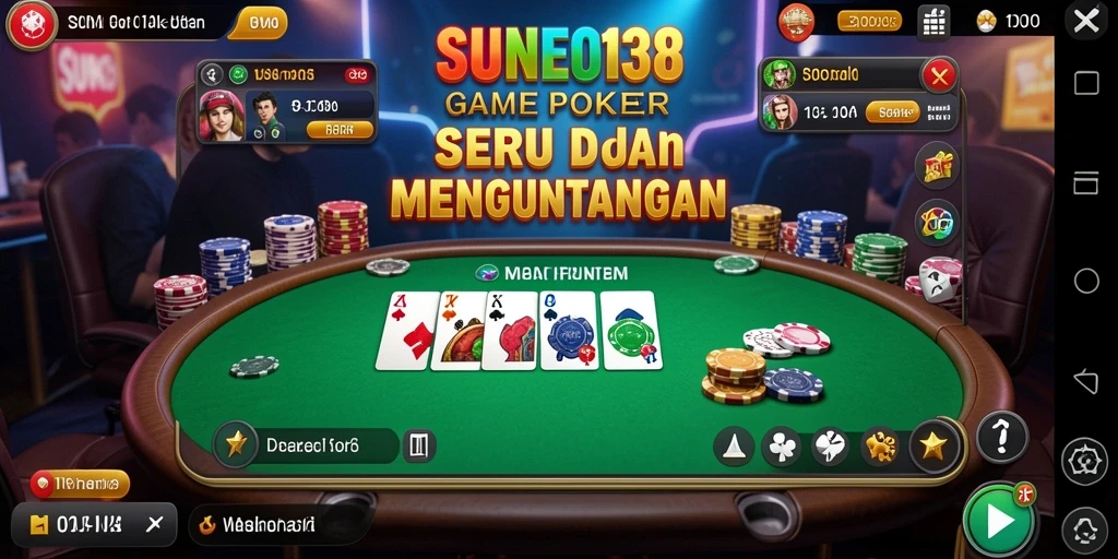 Tampilan screenshot gameplay Poker di SUNEO138 yang seru dan mendebarkan.