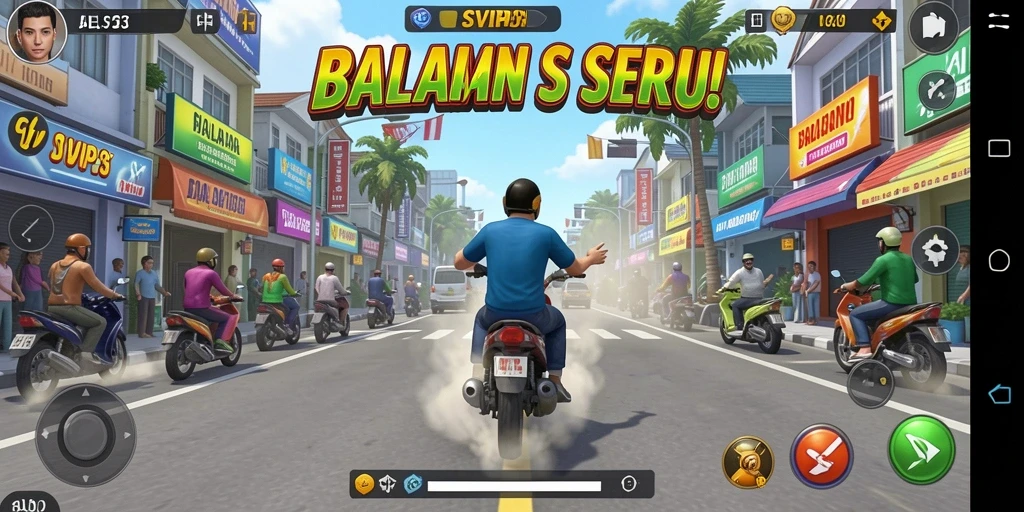 Tampilan gameplay seru saat balapan di SVIP3.