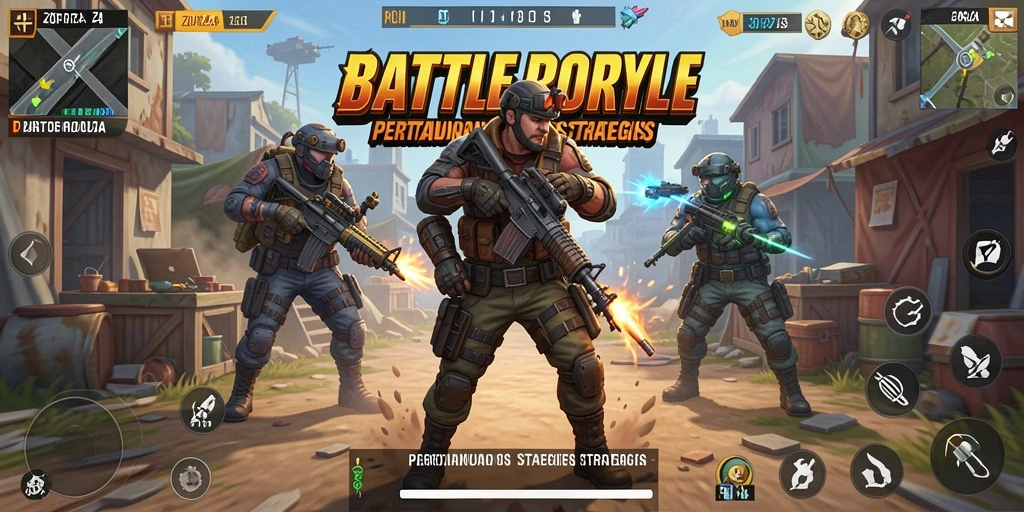 Gim Battle Royale yang menegangkan dengan aksi seru di layar.