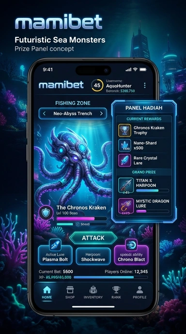 Tampilan antarmuka mamibet yang ramah pengguna.